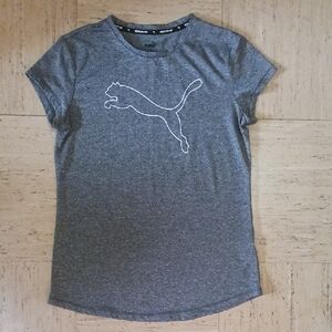 Puma Gray Short Sleeve Tee with Iconic Logo